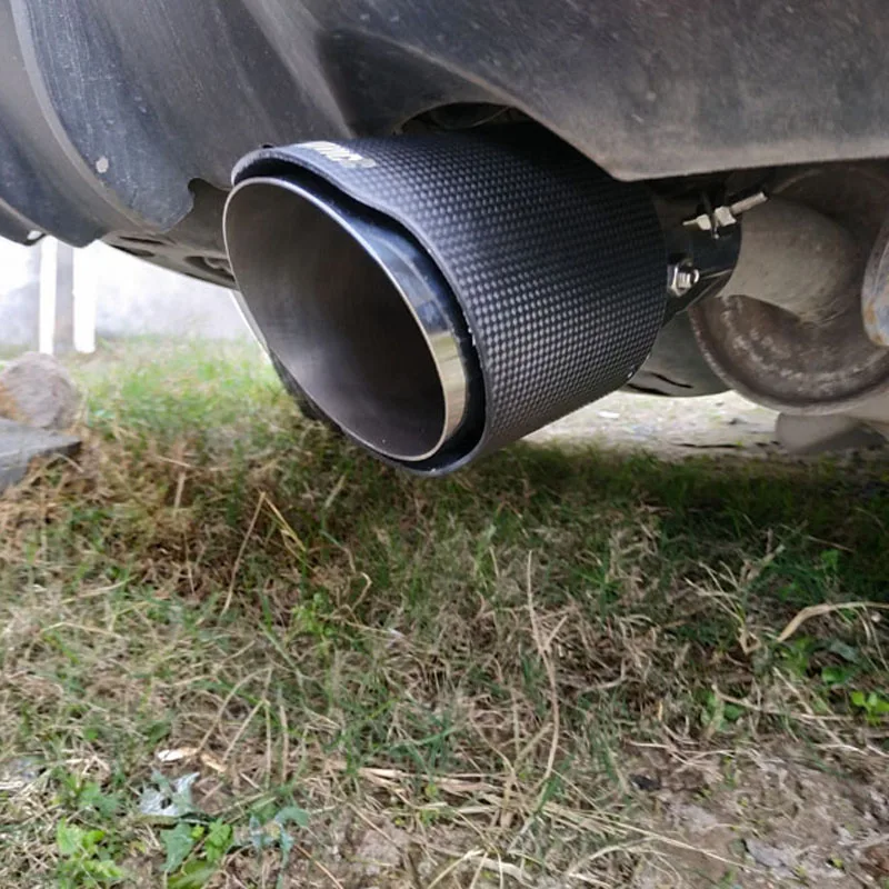 

Stainless and carbon fiber exhaust tip tail pipe muffler For Toyota Highlander 2007-2018 Kluger auto accessories