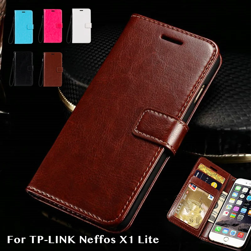 

Leather Case For TP-Link Neffos X1 Lite Business Phone Case For TP-Link Neffos X1 Lite Flip Book Case Soft Silicone Back Cover