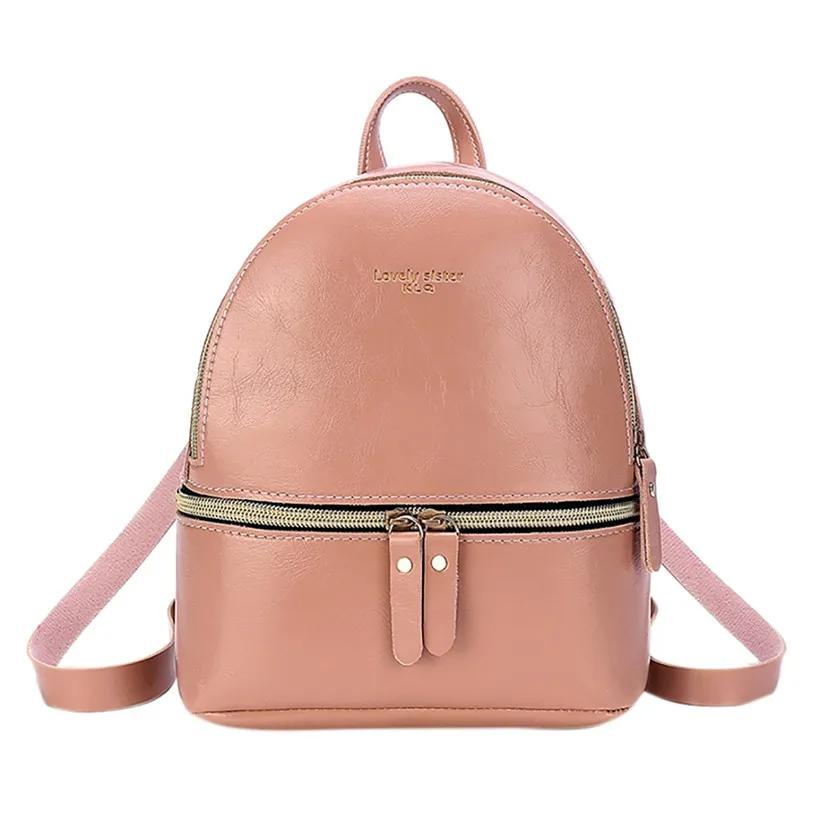 

HTNBO Korean Style Solid Color Women's Backpack 2019 Mini Leather Casual Student Bag Solid Color Backpack Schoolbag For Girls