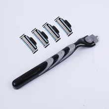 4 шт. бритвенные лезвия+ 1 бритвенная ручка Высокое качество Мужские бритвенные лезвия стандарт