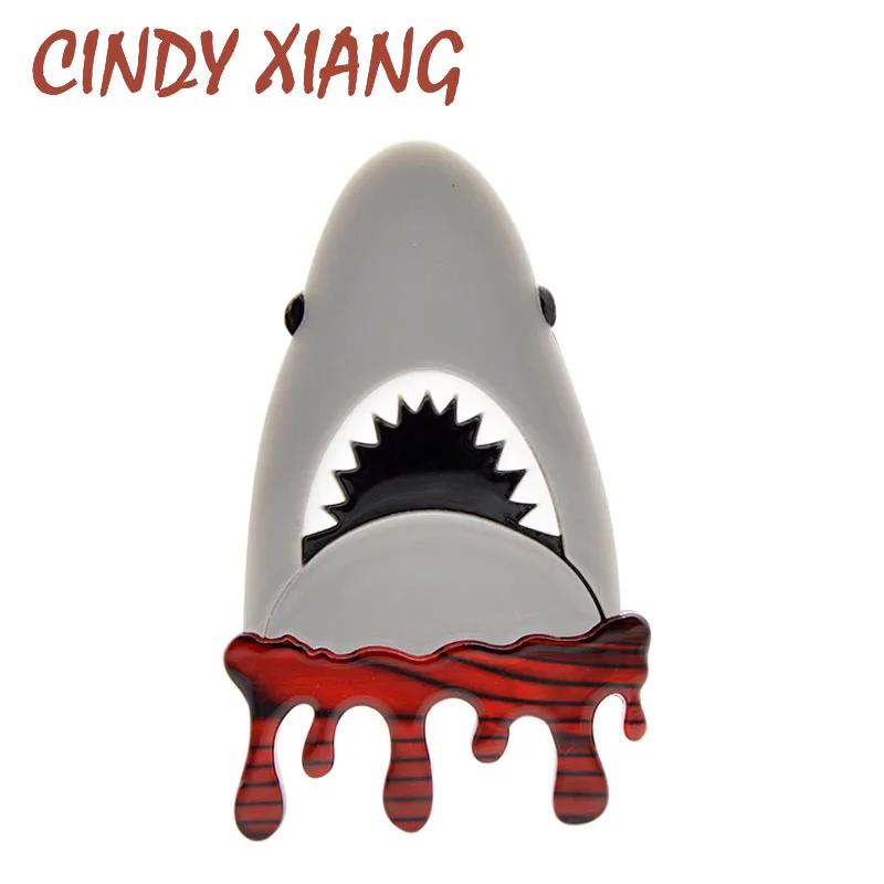 Женская брошка CINDY XIANG в виде кровяной акулы милых животных акриловая Шпилька