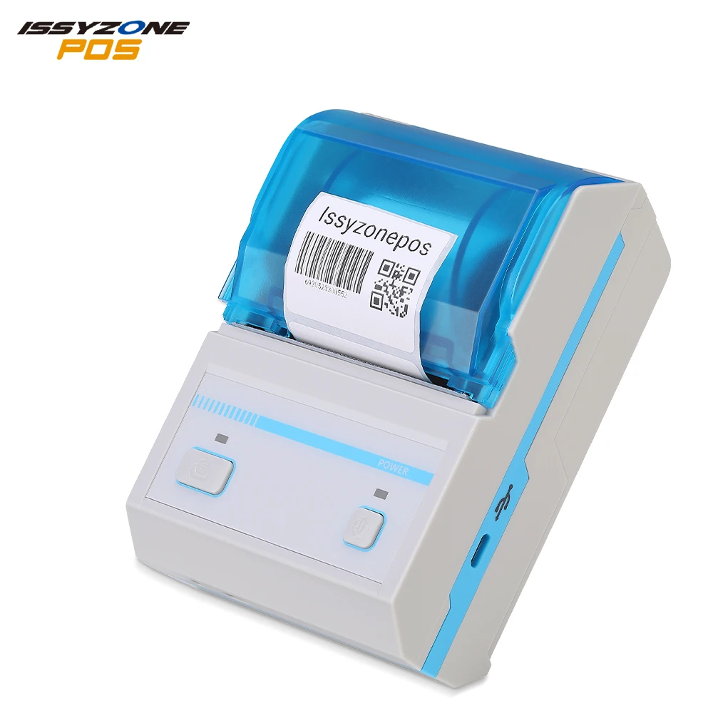 

Issyzonepos Thermal Label Printer Mobile Bluetooth 4.0 Android iOS Barcode 58mm Price Tag 2" Printer USB For Windows Wireless