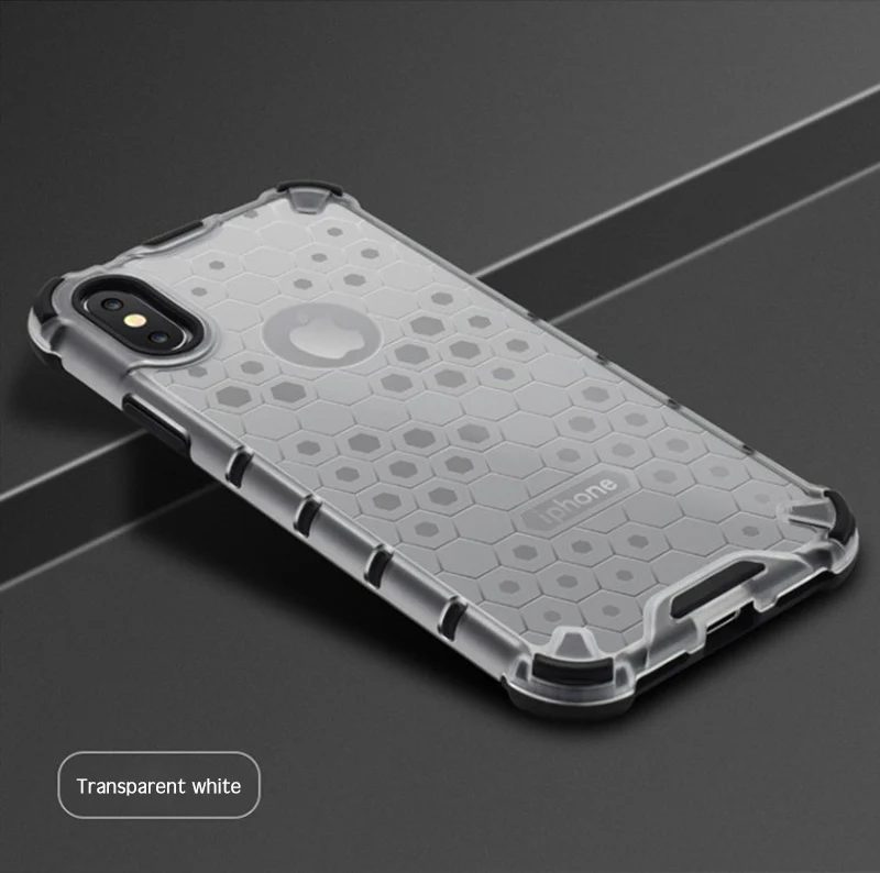 Противоударный защитный чехол для подушки безопасности для iPhone 11 Pro XS Max XR X Honeycomb Прозрачный жесткий чехол для iPhone 7 8 6 S 6 S Plus