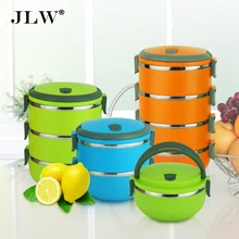 Hohe Qualität mehrschichtige Bento Lunch Box Thermische Edelstahl Schalen Lunchbox Thermos Container 3 Farben Großhandel