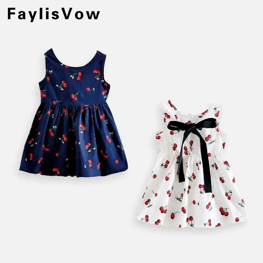 Cute Print Children Princess Dresses Baby Girls A Line -9313