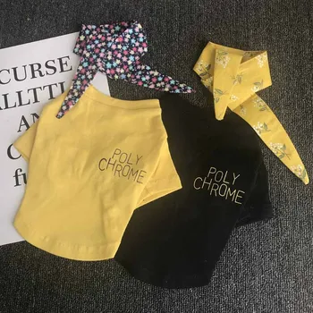 

Dog clothes Teddy summer Xiong Bomei puppy puppies clothing Cotton T-shirt bib fashion