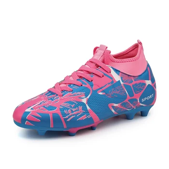 

2018 WELIVENICE FG Football Shoes Unisex Outdoor Breathable Student's Soccer Shoes Blue/Red/Green/Pink 39-45 Size Sneakers