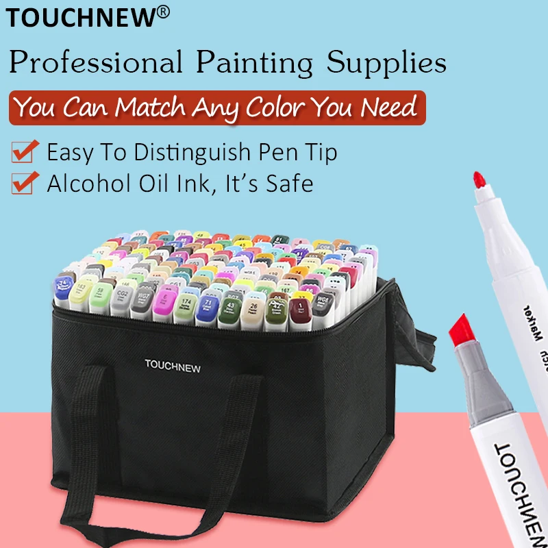 

TOUCHNEW T7 Single Art Markers Pen For Sketching Alcohol Based Markers Dual Head Manga Drawing Pens Art Supplies