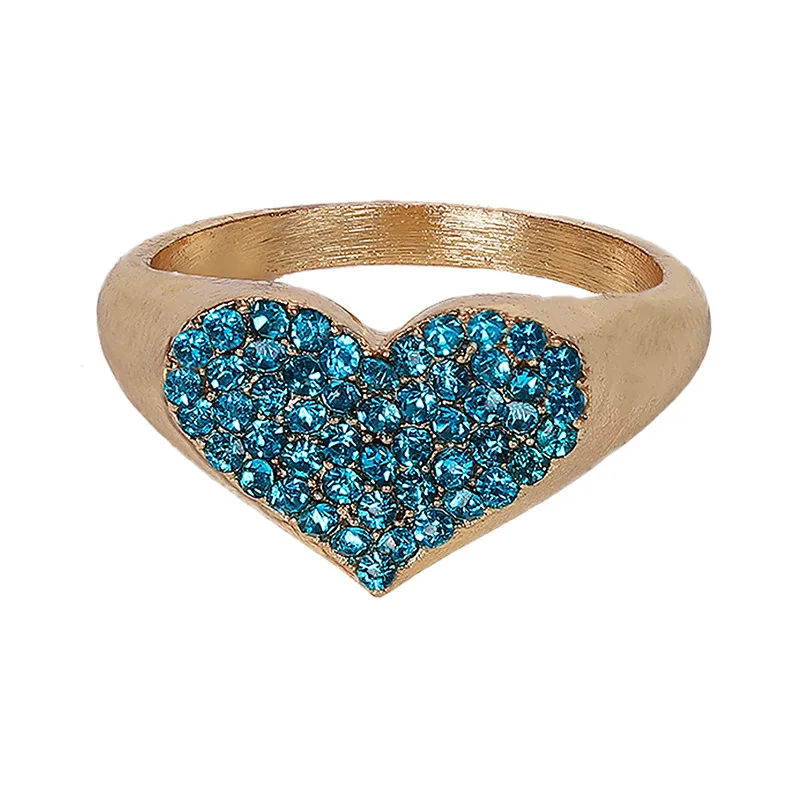 AOMU, новинка, модное разноцветное циркониевое геометрическое кольцо с круглым сердцем, блестящие Кристальные кольца со стразами для женщин, вечерние ювелирные изделия Gif - Цвет основного камня: 4