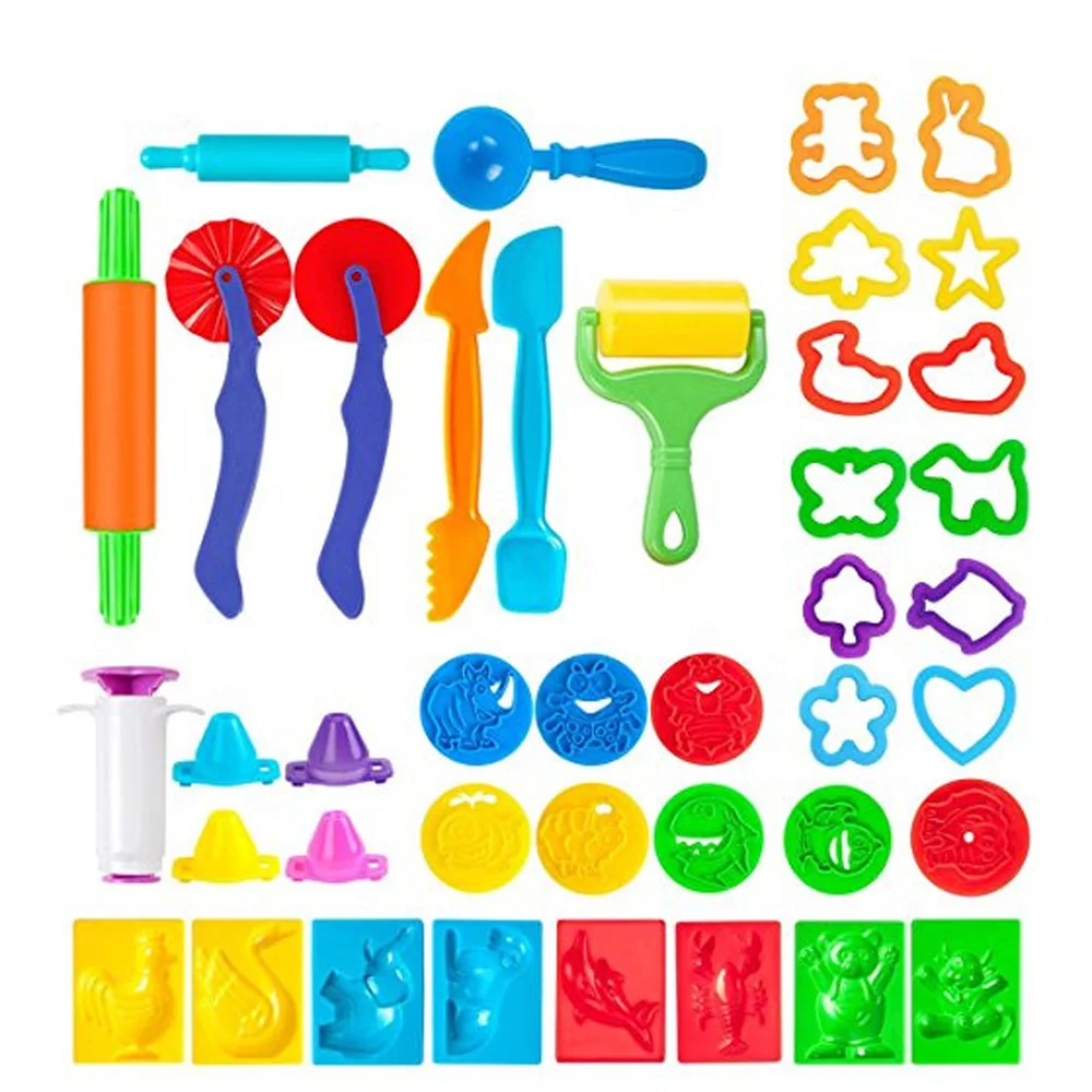 

41pcs/Set Dough Tool Modelling Clay Craft Kit Cutter Mold Extruder Tools Creativity Toys