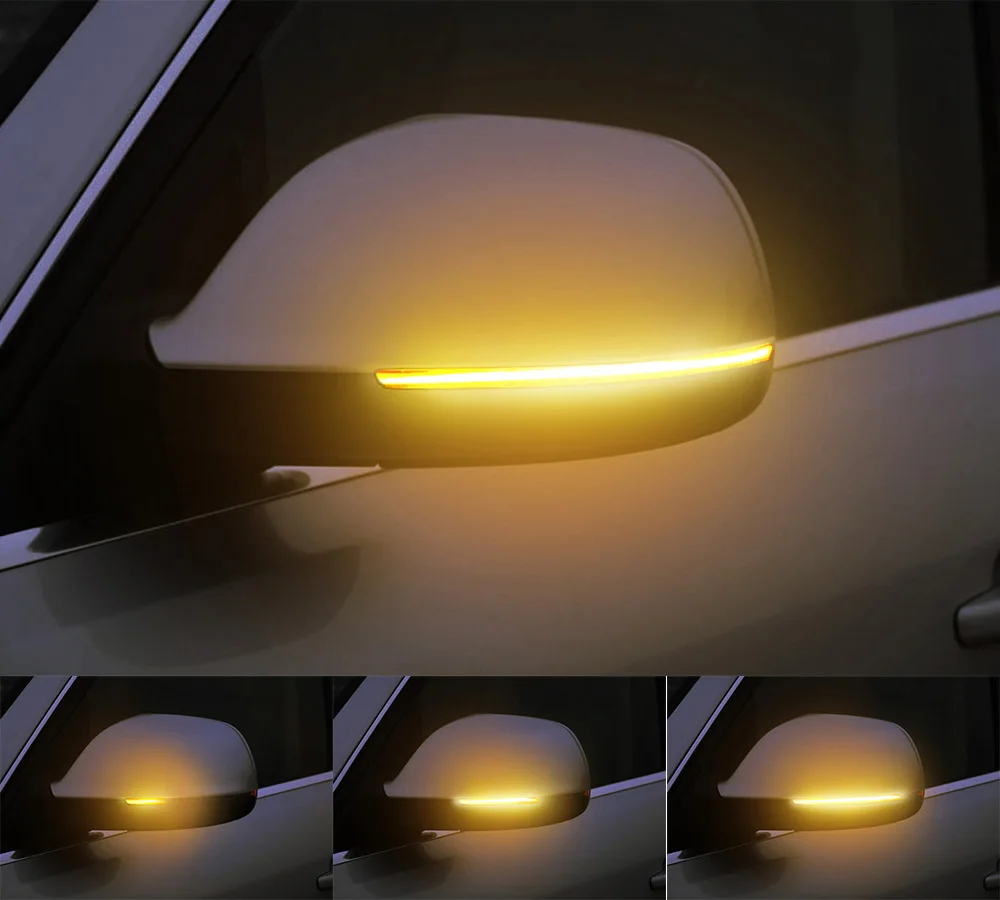 Светодиодный светильник указателя поворота для Audi, последовательные указатели поворота, янтарный светодиодный светильник-мигалка, лампа с боковым зеркалом для Audi Q5 SQ5 Q7