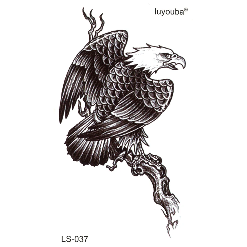 

50pcs Eagle on the tree waterproof temporary tattoos sticker tatoo temporary stickers body feminino fake tattoo