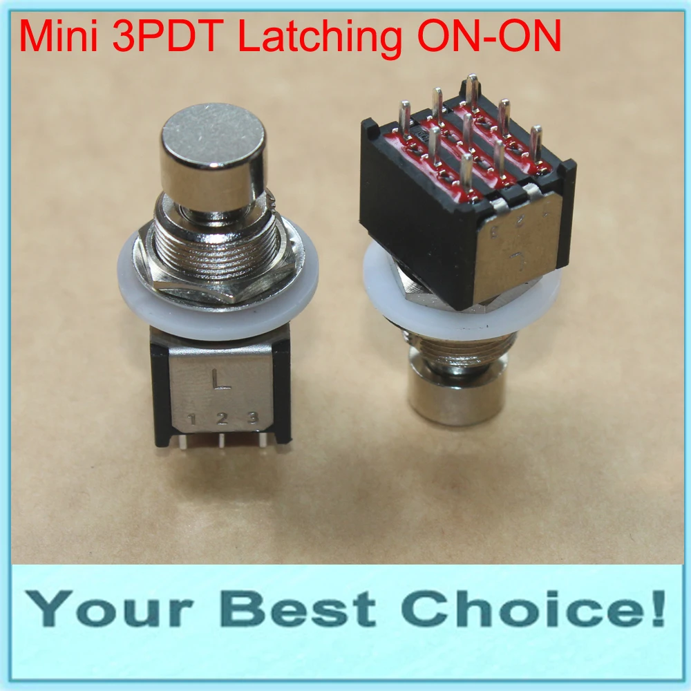 5 шт./лот мини 3PDT фиксация Вкл/вкл стоп-переключатель истинный обход PCB Lug |