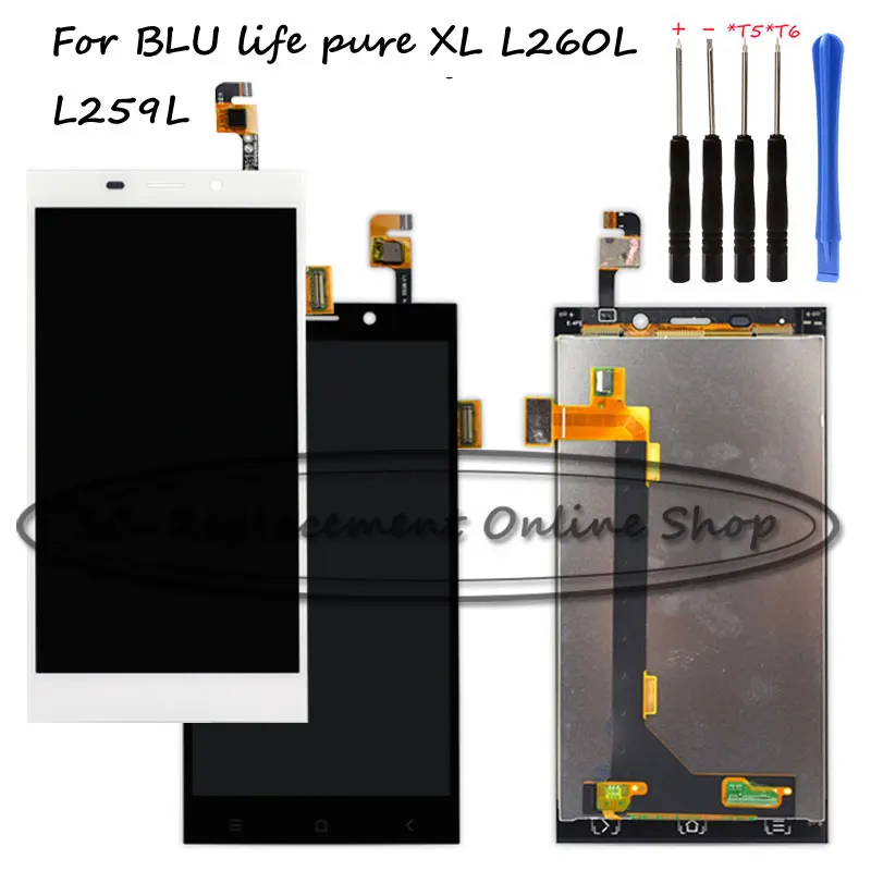 Черный/белый ЖК-дисплей + TP для BLU life pure XL L260L L259L l260 с сенсорным экраном дигитайзер