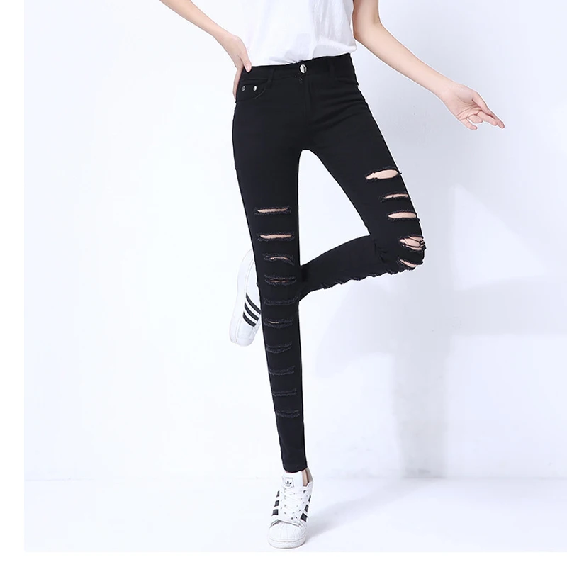 destroyed jeans black