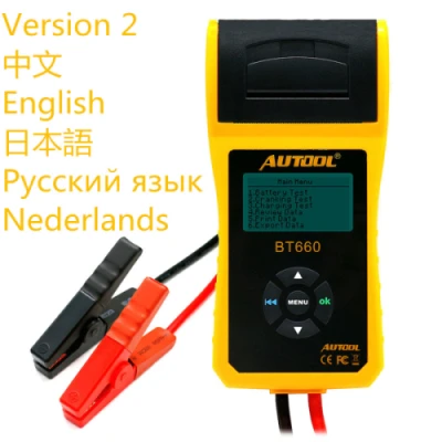 AUTOOL BT660 Тестер нагрузки на автомобильную батарею er анализатор принтер 12 В CCA автоматическая зарядка проверка напряжения автомобиля диагностический инструмент цифровой - Цвет: VERSION 2