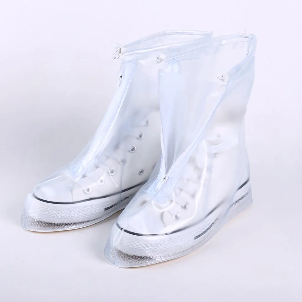 

waterproof shoe covers Portable belt reusable shoe covers Zipper transparent Unisex Rain Cover for Shoes Accessories L0529