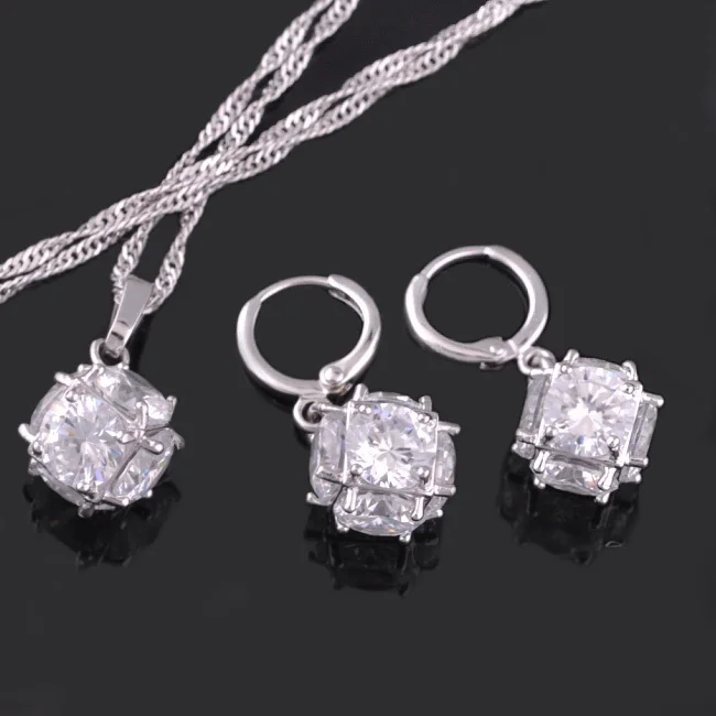 

MxGxFam Magical Ball Jewelry Set White Gold Color with Clear Rhinestone