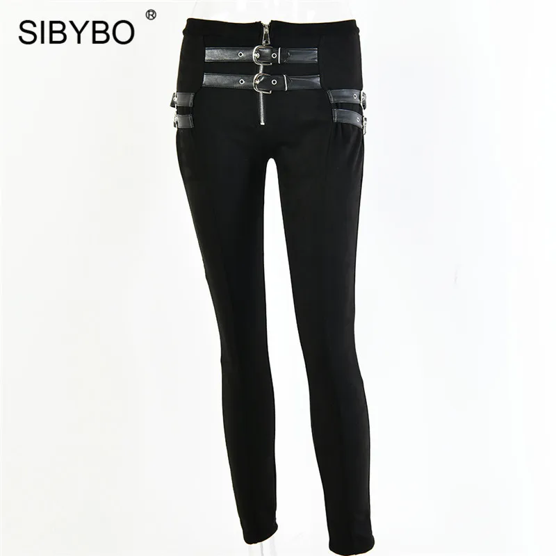 SIBYBO замшевые обтягивающие повседневные женские брюки с высокой талией, модные женские узкие брюки с пряжкой на ремне, женские сексуальные брюки осень-зима