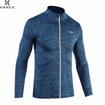 

Mens Spring Autumn Running Jacket Male Sport Training Coat Reflective Zipper High Elastic Basketball Soccer Long Sleeves Shirts