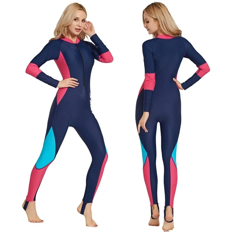 

Sbart's One-Piece Swimsuit Sun Protection Long Sleeve Diving Suit Cool Summer Holiday Youth Beach Water Sports