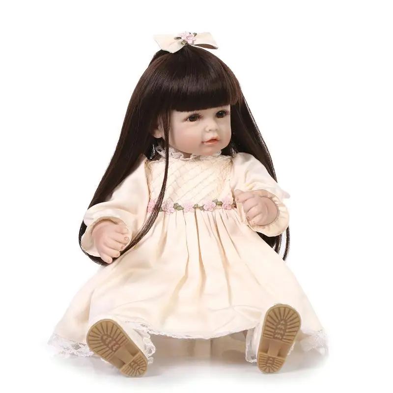 20 дюймов милые куклы принцессы Bebe для детей подарок длинные коричневые волосы с