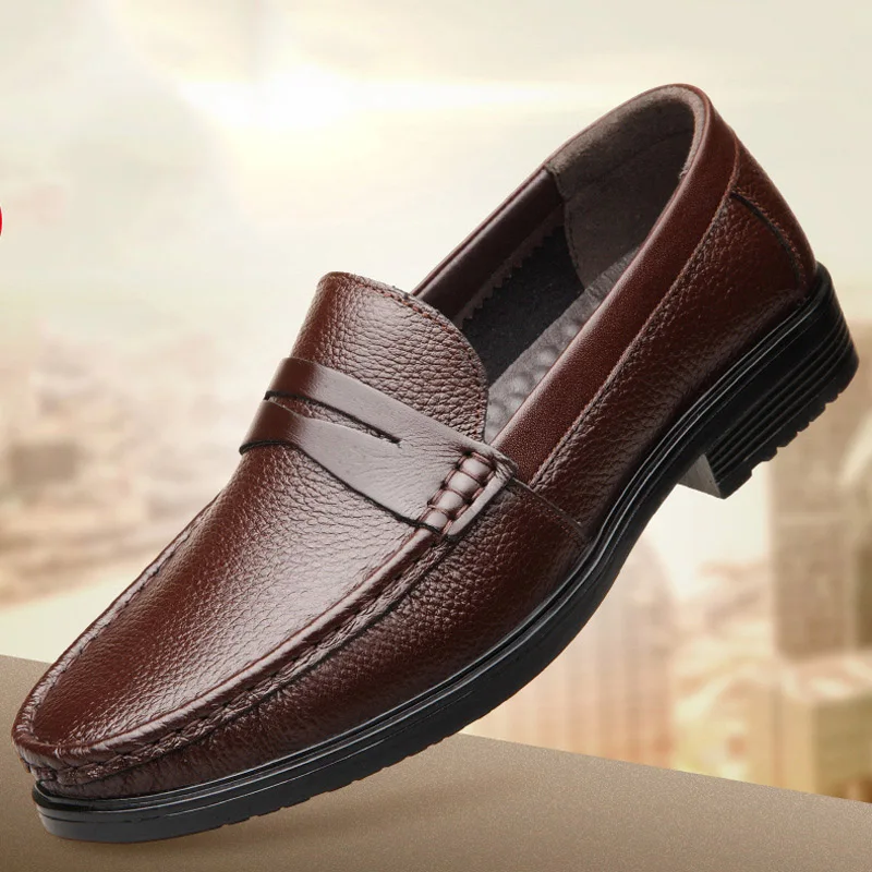 

Simple and casual famous brand men's leather shoes high quality suede leather fabric soft bottom casual shoes lazy shoes male