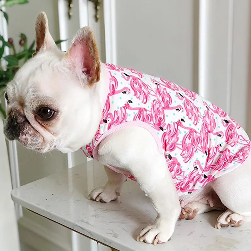 2019 Dog vest clothes spring and summer vest thin cartoon cat print clothes cat clothes pet clothing dog shirt