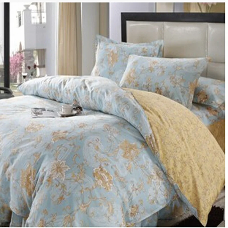 

2017 Chic Floral Bedding Sets High Quality 100% Cotton Comforter Bed Covers Duvet Cover Set Queen/Full Size