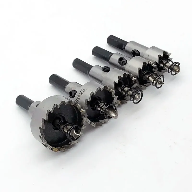 5pcs Carbide Tip HSS Drills Bit Hole Saw Set Stainless Steel Metal Alloy 16/18.5/20/25/30mm #W00172#