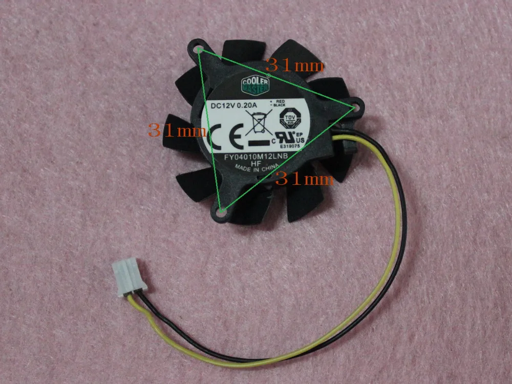 FY04010M12LNB 37 мм Графический/Видеокарта VGA кулер вентилятор Замена 31 12 В 0.20A 2 провода