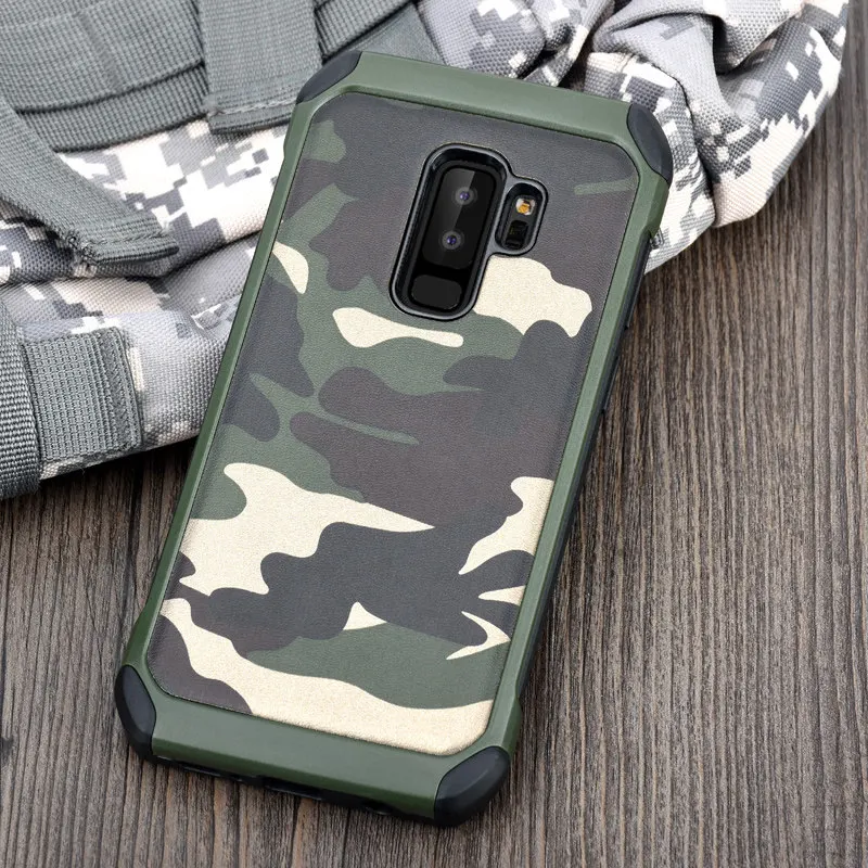 

Case for Samsung Galaxy S9 S9 Plus Army Camo Camouflage Pattern PC+TPU 2 in 1 Anti-knock Back Cover for Samsung S9 S9+ Shell