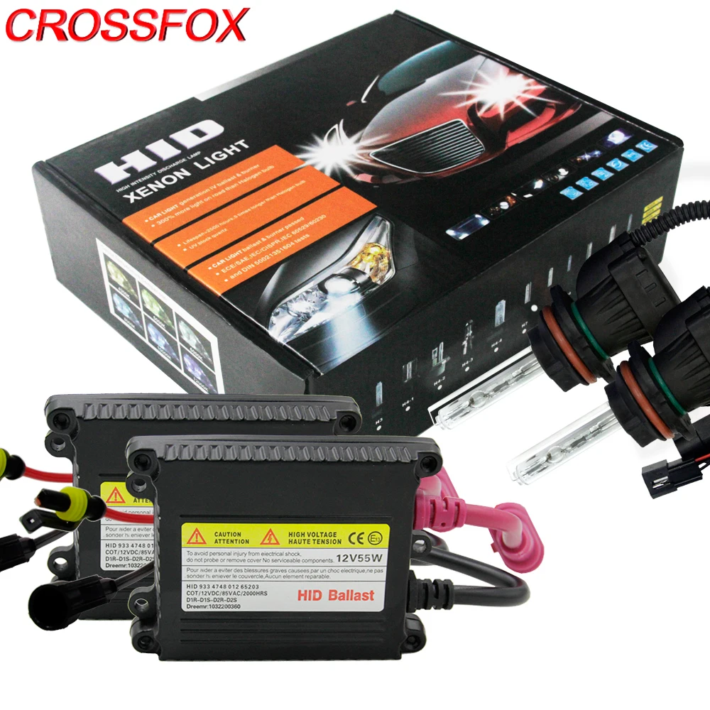 

CROSSFOX HID Conversion Kit Xenon H4 H7 H11 H3 H13 9005 9006 9004 9007 880 Headlight Bulbs Ballast 3000k 6000k 8000K 12000K 55W