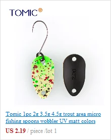 Tomic 1pc 2g 3,5g 5g lake area trout spoons casting micro metal fishing lures artificial bait ultralight