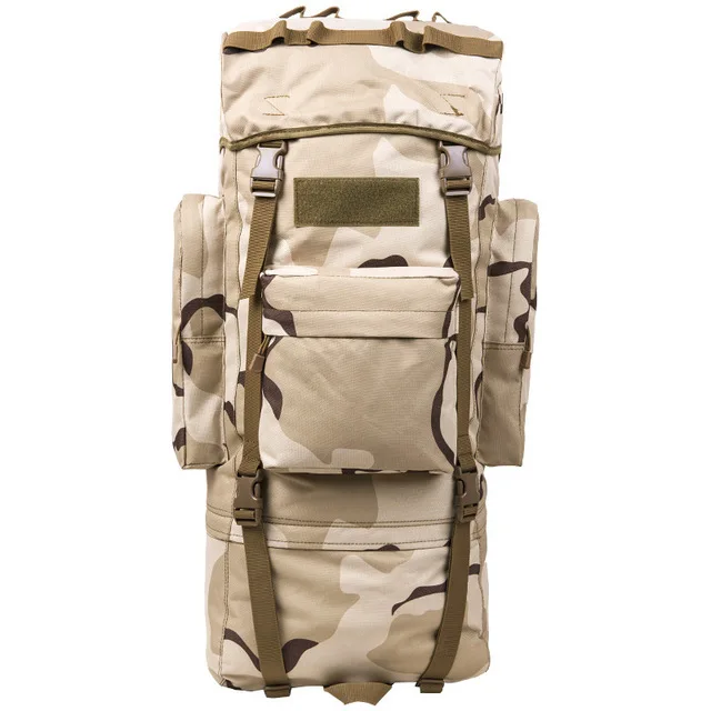 100L рюкзак для кемпинга, альпинизма, треккинга, большой емкости, рюкзак для путешествий, для походов на открытом воздухе, нейлоновый водонепроницаемый рюкзак, сумка - Цвет: sand