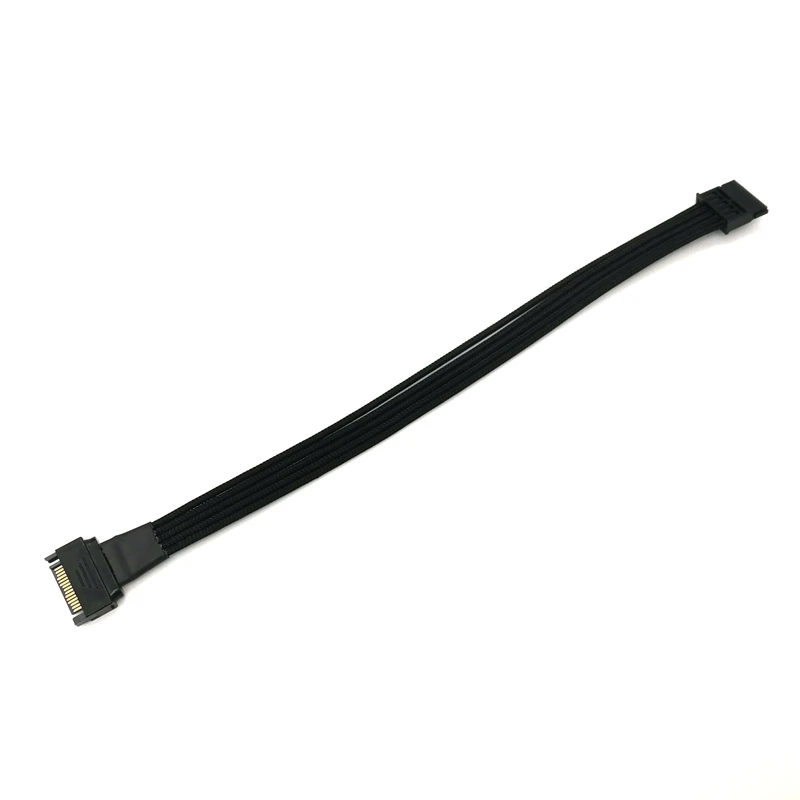 Один рукав SATA 15Pin папа мама удлинитель питания|sata 15pin|sleeved satapower extension cable |