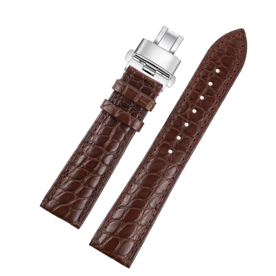light brown Крокодиловой кожи аллигатора Натуральная кожа ремешок Ремешок для наручных часов, 12/14/16/17/18/19/20/21/22/23 мм часы наручные ремень бабочка туфли с ремешком и пряжкой - Цвет ремешка: light brown