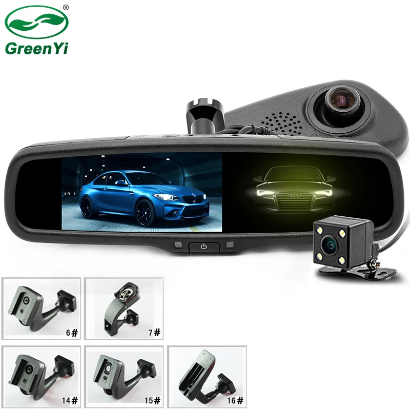 GreenYi HD1080P " Специальный автомобильный монитор с зеркальным отображением DVR с оригинальным кронштейном, антибликовое авто затемнение зеркало заднего вида парковочный монитор