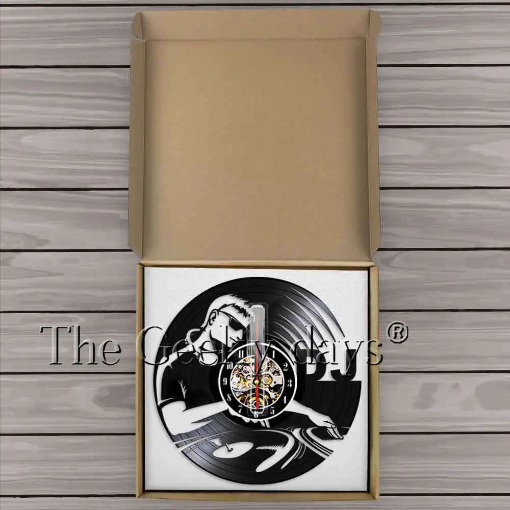 DJ настенные часы музыка Виниловая пластинка Часы настенные художественные декор для ночного клуба ручной работы подарок для диджея любовника креативные декоративные часы