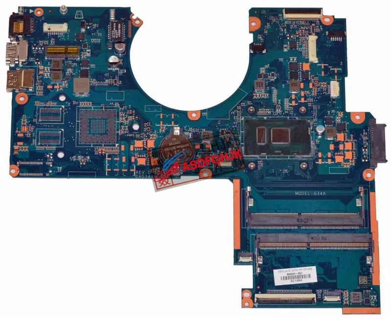 Greatest  Original FOR HP 15-AU Laptop Motherboard w/ i7-6500U 2.5GHz CPU 856223-601 DAG34AMB6D0 fully tested
