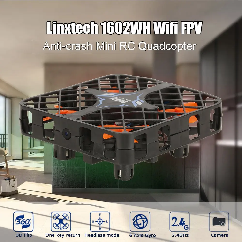 EBOYU(TM) 1602WH Wifi FPV 2,4G 6 Axis Gyro 3D Flip 0.3MP HD камера Crashworthy структура высота удерживания Мини RC Квадрокоптер Дрон