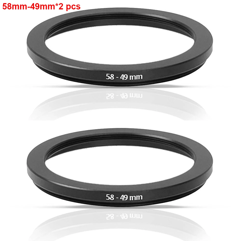 

JUST NOW High-quality 2 PCS 58-49MM Step-Down Ring Filter Adapter (58MM Lens to 49MM Accessory) (2 PCS Ring Filter Adapter)