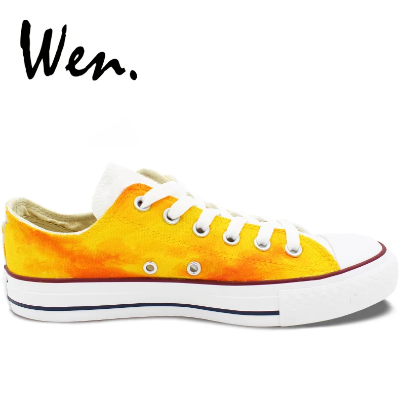 Personnalisé Top Toile Low De D'anniversaire Hommes Jaune Conception À Casual Femmes Cadeaux Uzumaki Naruto Noël Pour Main La Peint Wen Chaussures OPw7fx0q
