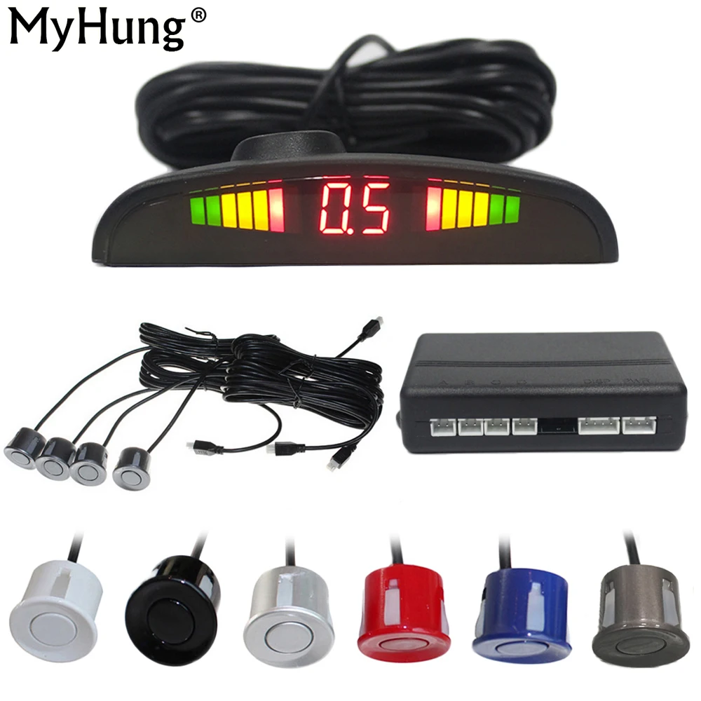 Beste Nieuwe Russische Human Voice Parkeersensor Auto Parkeerhulp Backup Radar Monitor System 4 Sensor Auto Elektronica Auto onderdelen