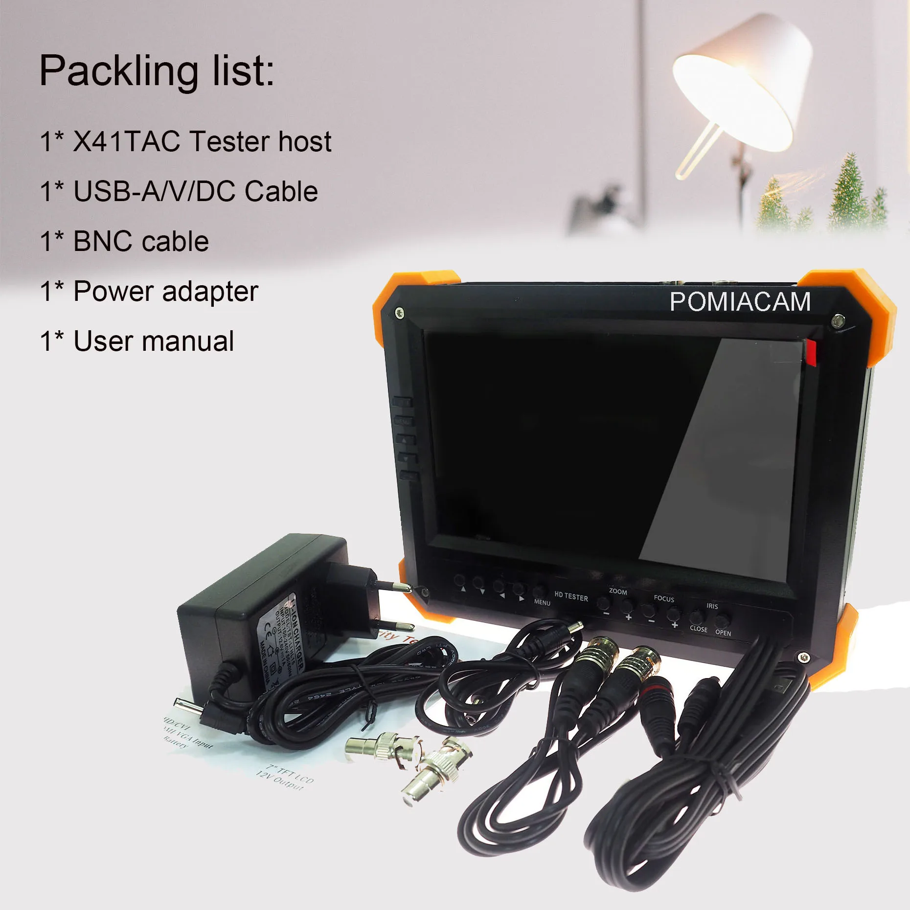 X41TAC AHD CCTV тестер монитор 4 в 1 для TVI CVI CVBS камеры безопасности 1080P с 7 дюймовым ЖК