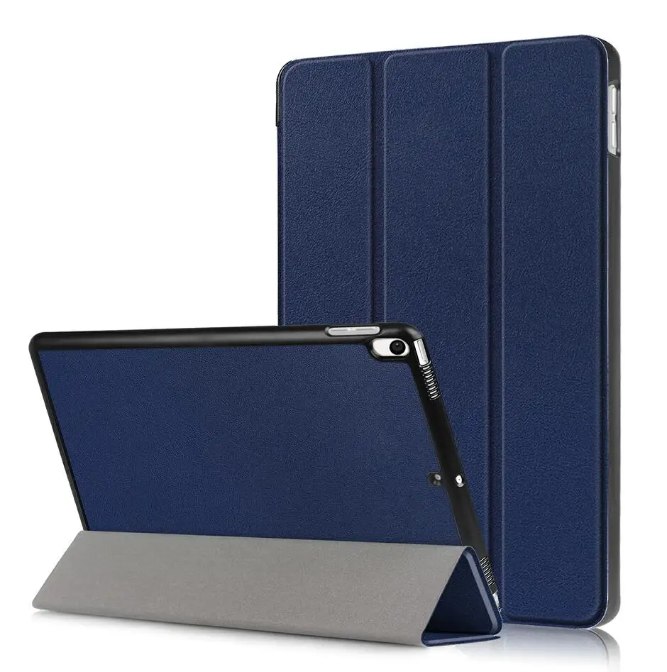 Для Apple iPad Air 3 10,5 бизнес окрашены печати из искусственной кожи Флип Смарт сна чехол для 10,5" - Цвет: Dark Blue