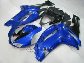 

Top!! zx6r 2008 08-07 2007 Fairing kit For Kawasaki ninja ( Blue black ) Injection molded Fairings g07