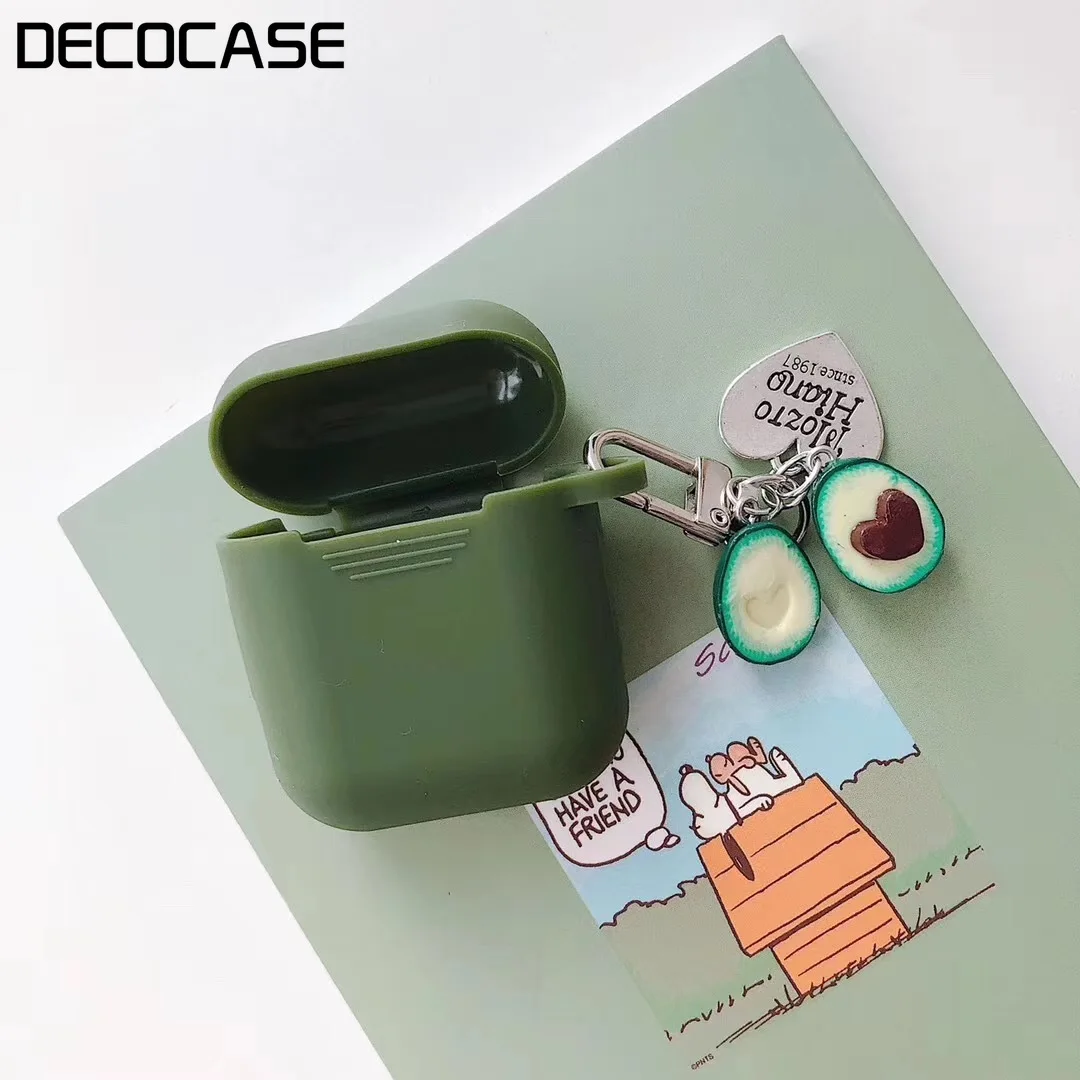 Decocase зеленый авокадо ТПУ силиконовый Bluetooth беспроводной чехол для наушников AirPods