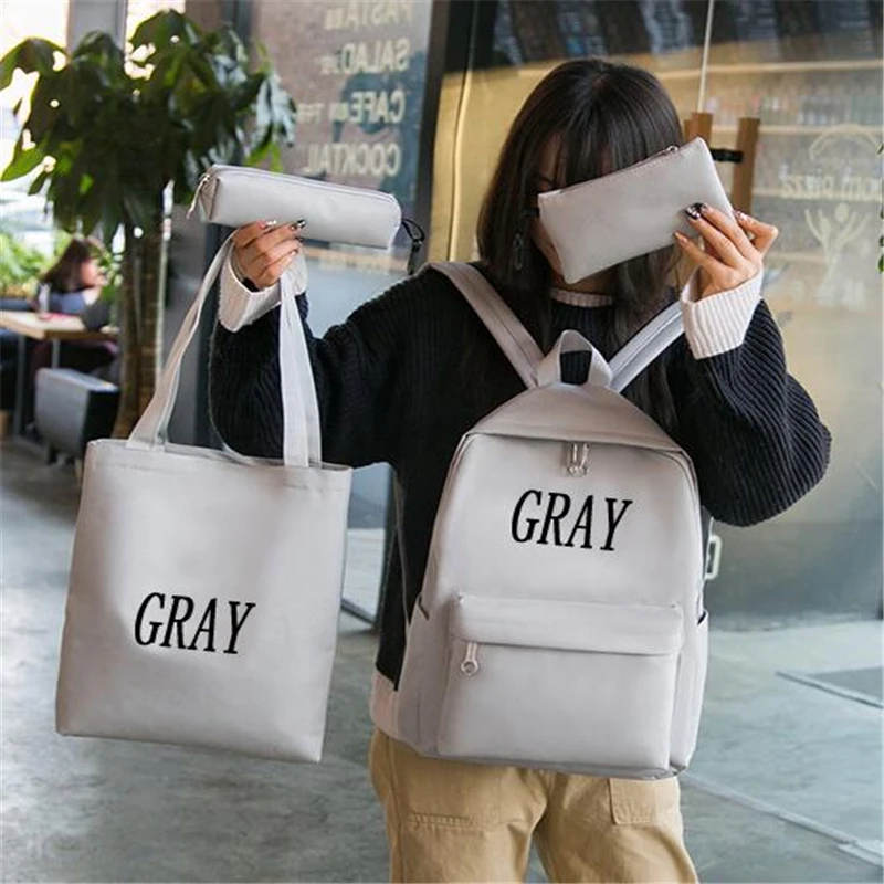 2019 новые школьные сумки 4 компл./шт школьный рюкзак ранец Холст Рюкзаки для детей школьная сумка для девочек консервативный стиль рюкзак