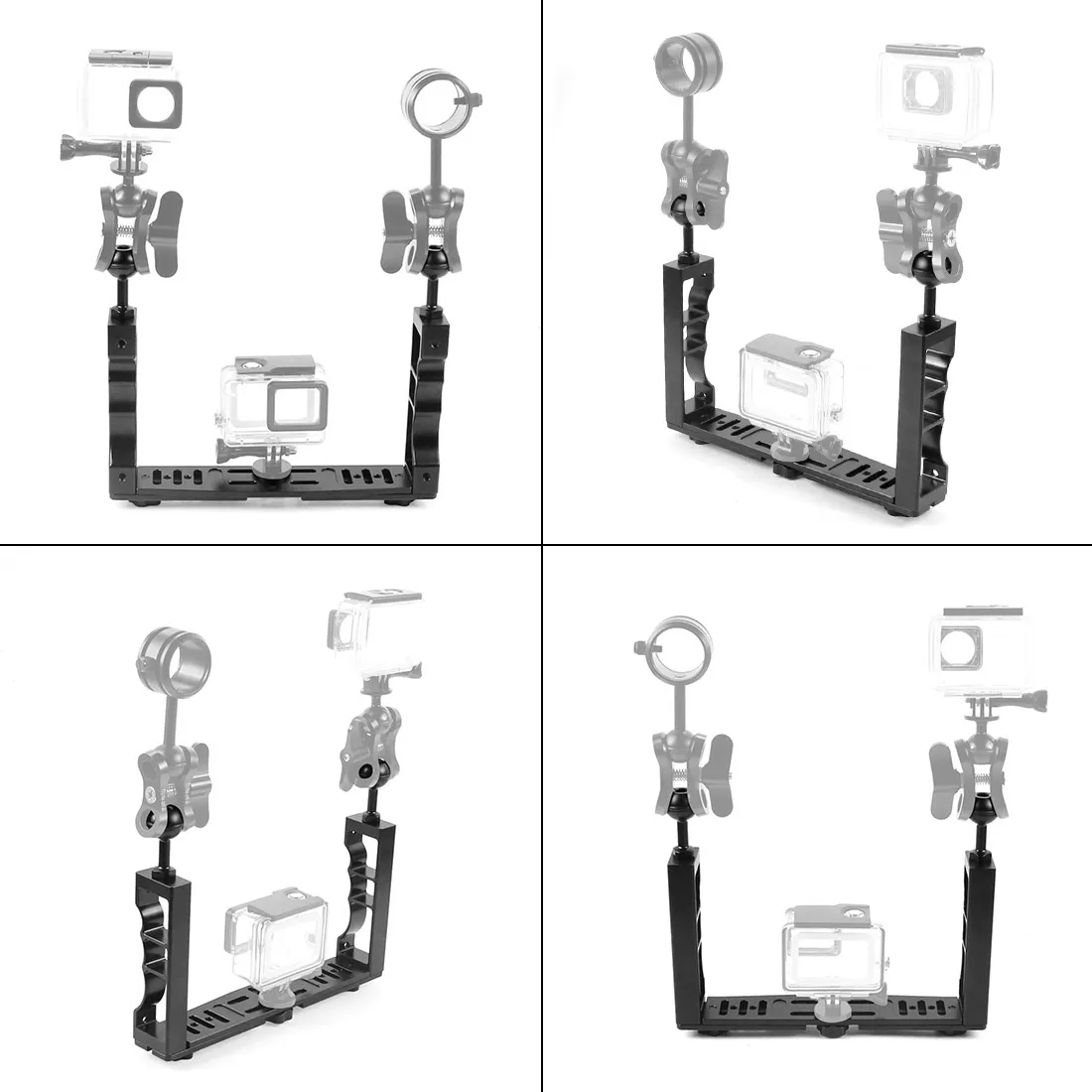 Ручная рукоятка ручной ручка-Стабилизатор Rig Подводное плавание с аквалангом погружение Крепление-лоток/светодиодный свет для Gopro камеры